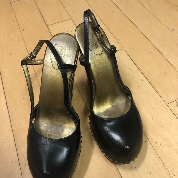 Prada studded platform sling back shoe 39 - Picture 6 of 6